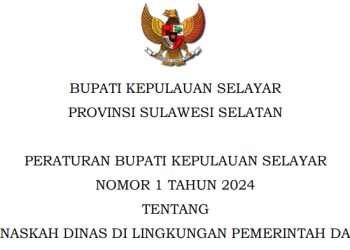 Peraturan Bupati No.1 Tahun 2024 tentang Tata Naskah Dinas