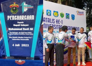 Dies Natalis ke-1 Fakultas Vokasi Unhas, Kadisparbud Wakili Bupati Kepulauan Selayar Terima Penghargaan